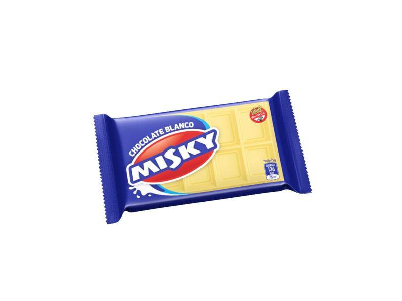 10 UNID  CHOCOLATE CELOFAN MISKY BLANCO x25g