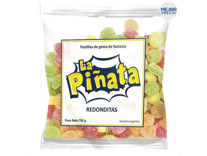 GOMA PIÑATA REDONDITAS x 700g
