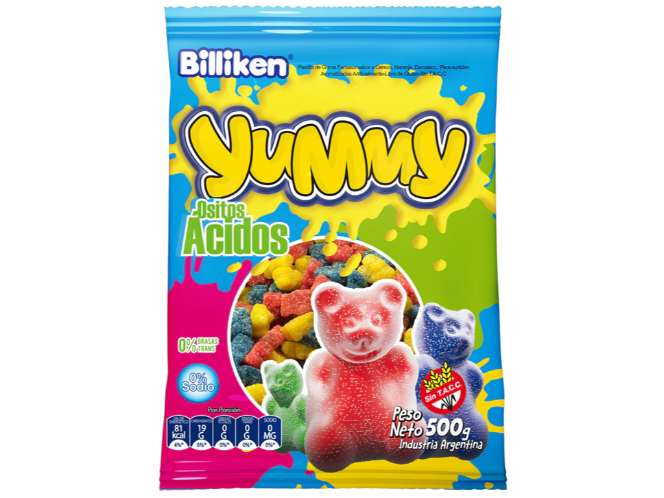 GOMA YUMMY OSITOS ACIDOS x 500g