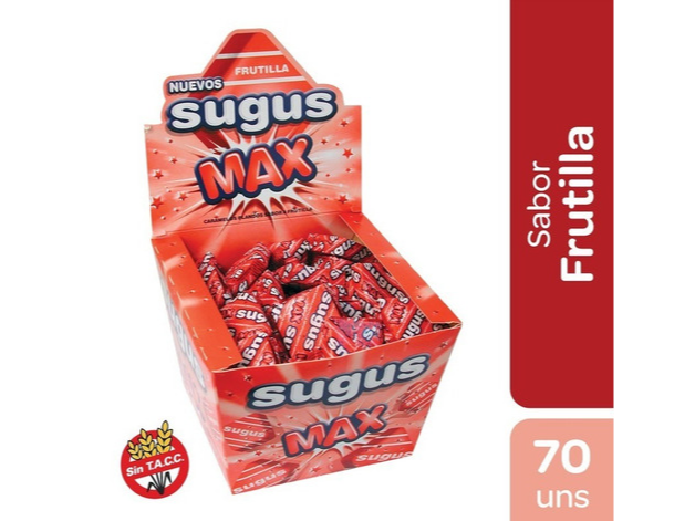 CARAMELO SUGUS MAX FRUTILLA x 70