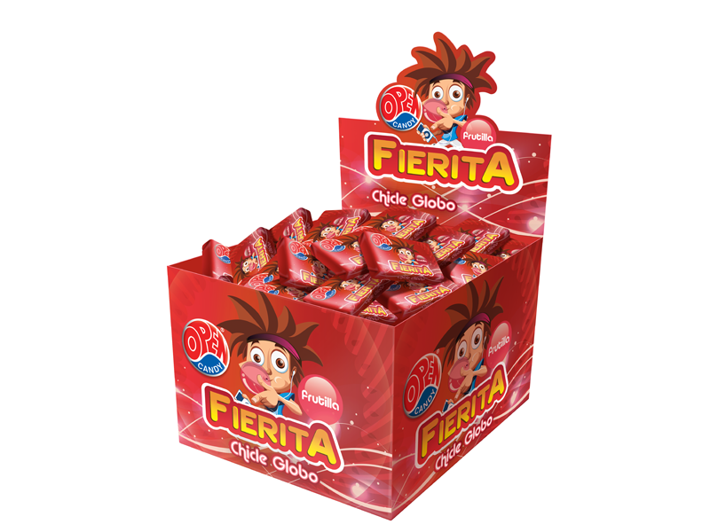 CHICLE FIERITA FRUTILLA x 100