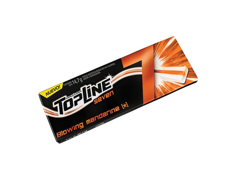 CHICLE TOP SEVEN MANDARINA x 16