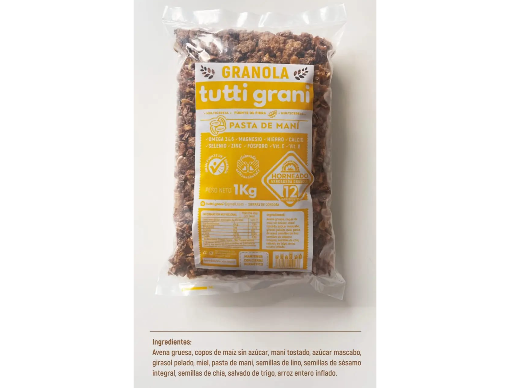 Granola pasta de mani x kg