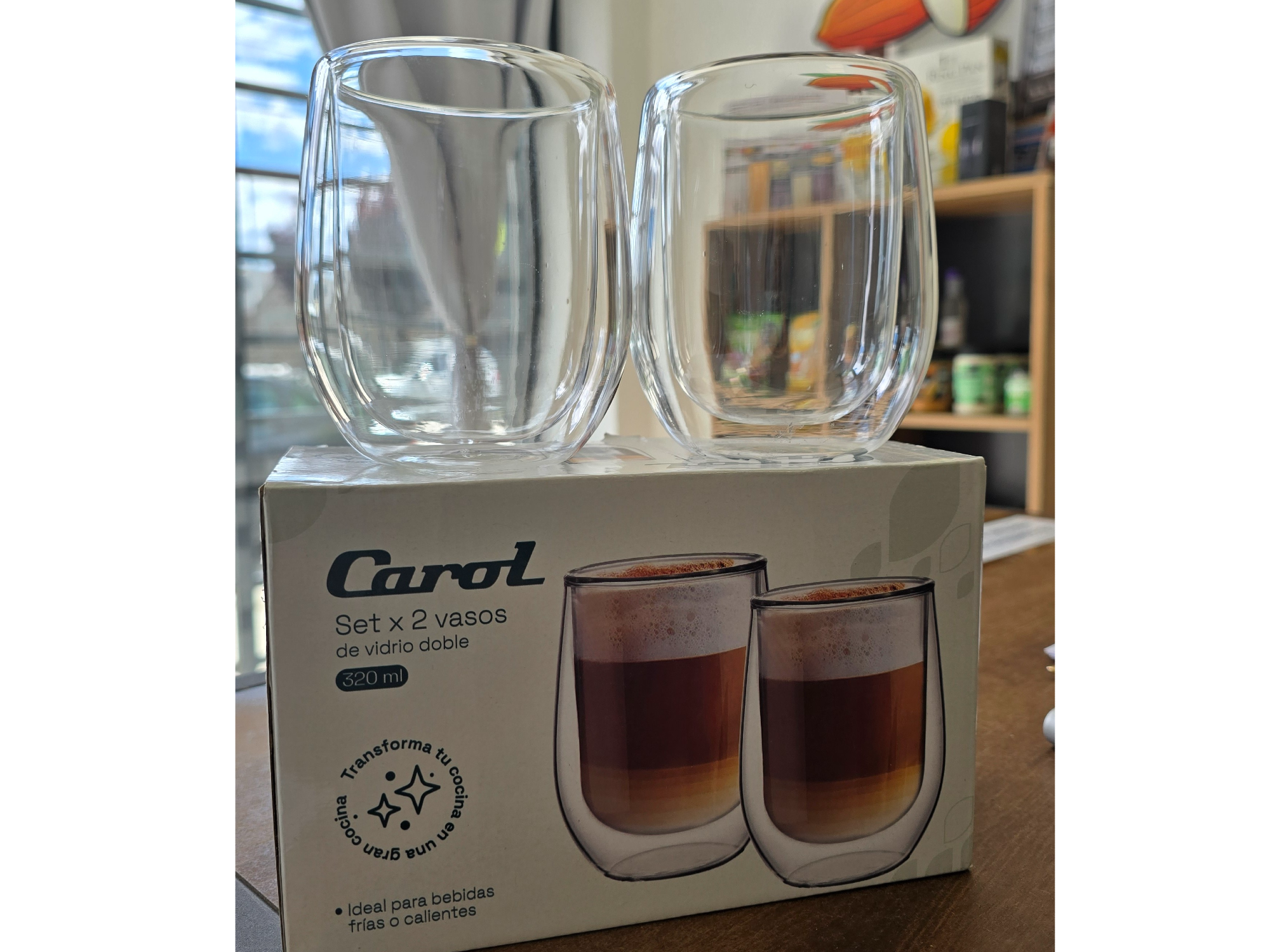 Vasos doble vidrio x360ml