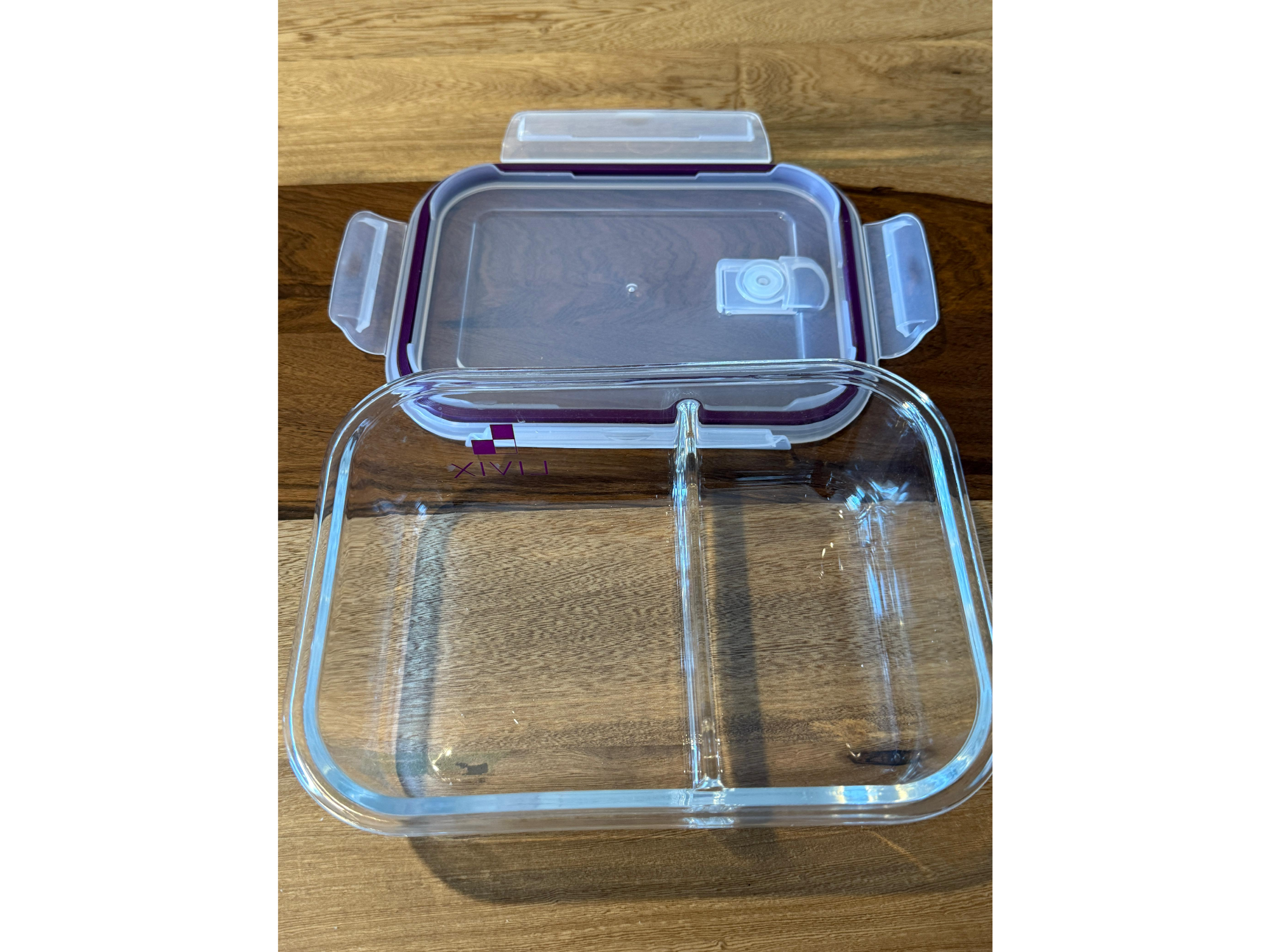 Tupper de vidrio con divisor