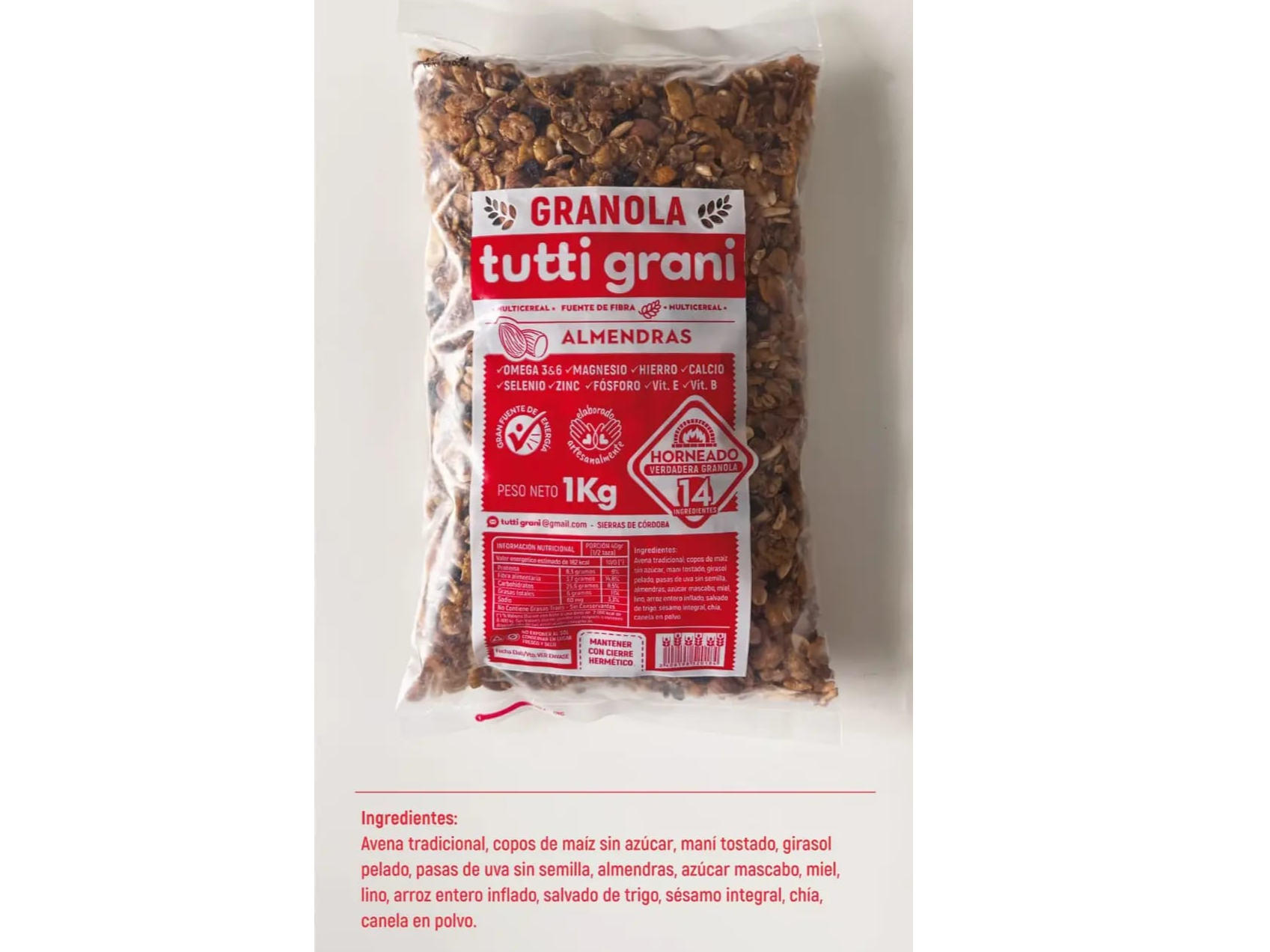 Granola almedras x kg