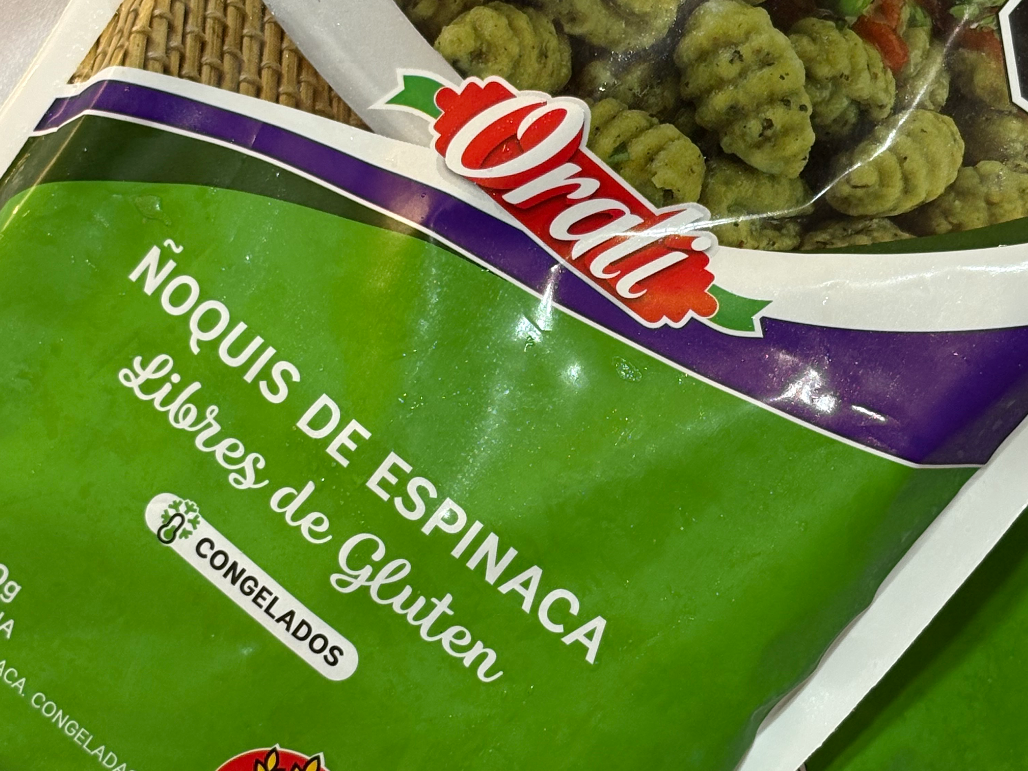 Ñoquis de espinaca 100% vegetal x500gr -  MARCA: ORALI