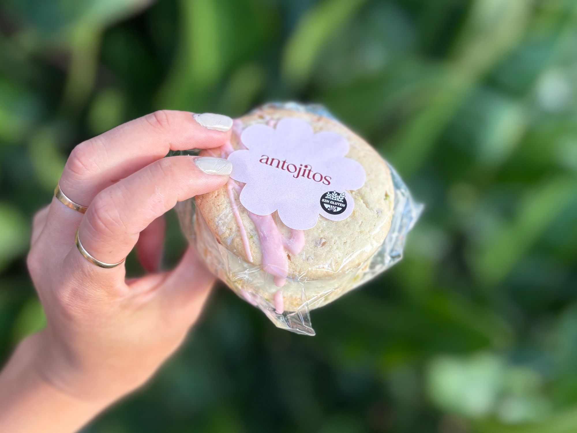 Alfajor de pistacho y frambuesa