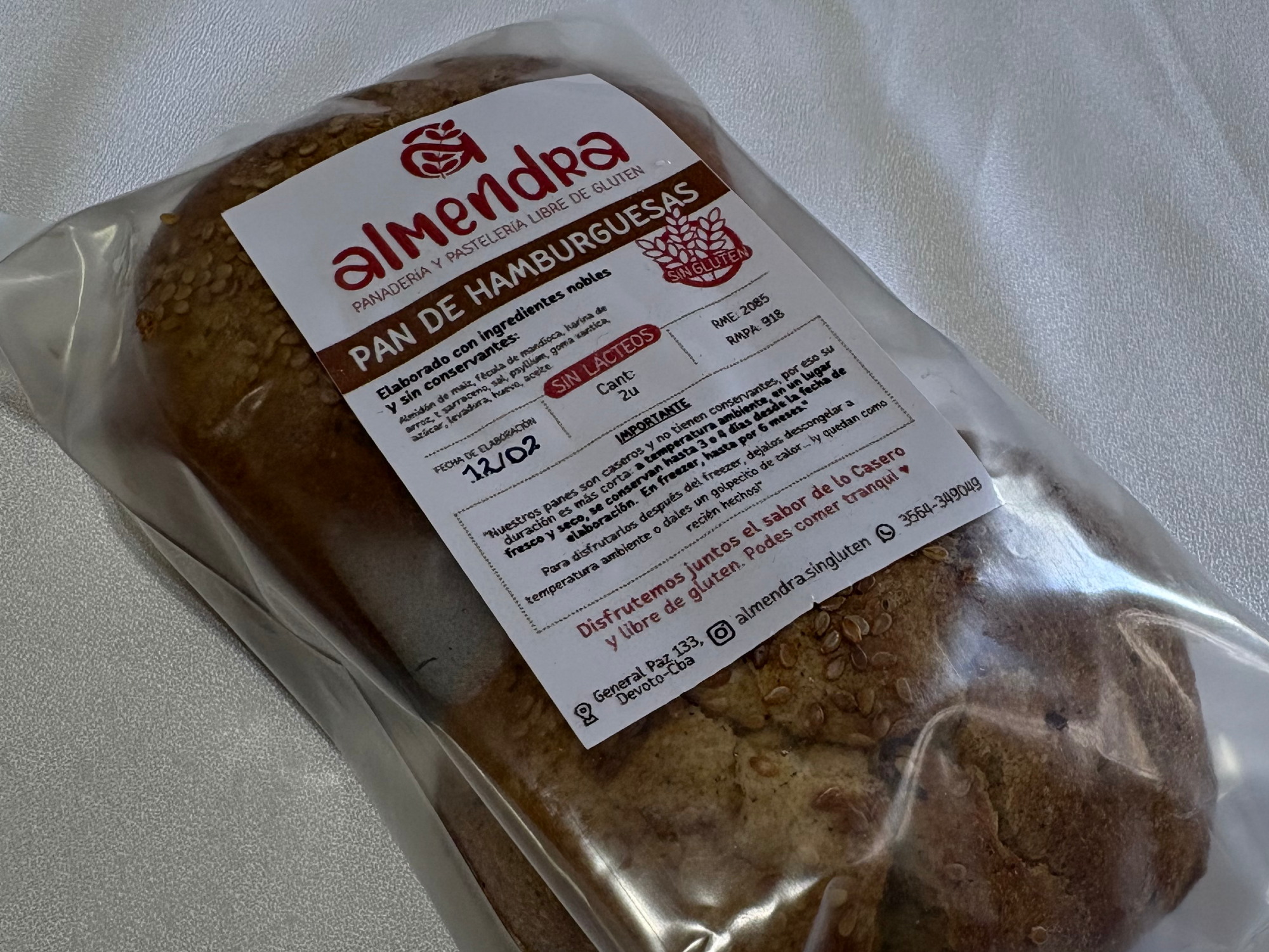 Pan de hamburguesa x2 (sin lácteos)