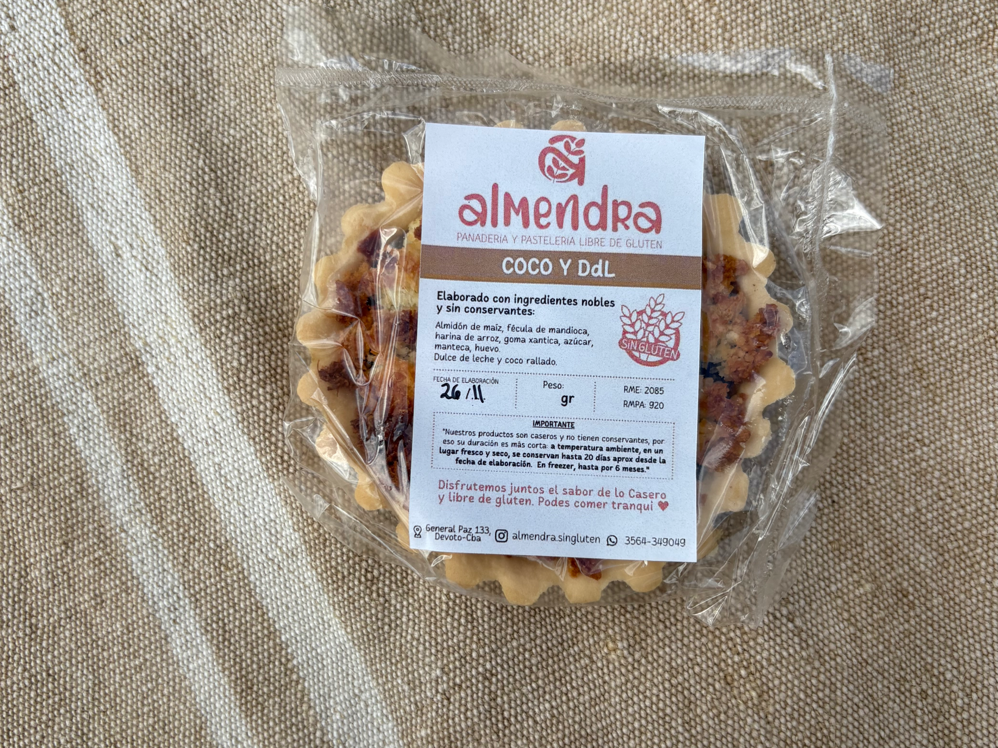 Tarta de coco y DDL individual