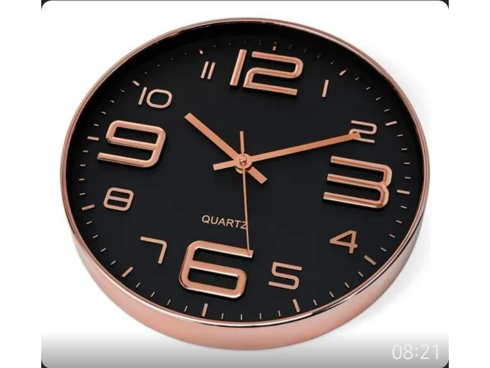 Reloj pared negro 30 cm