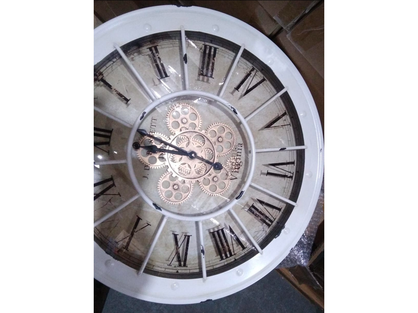 Reloj pared vintage blanco