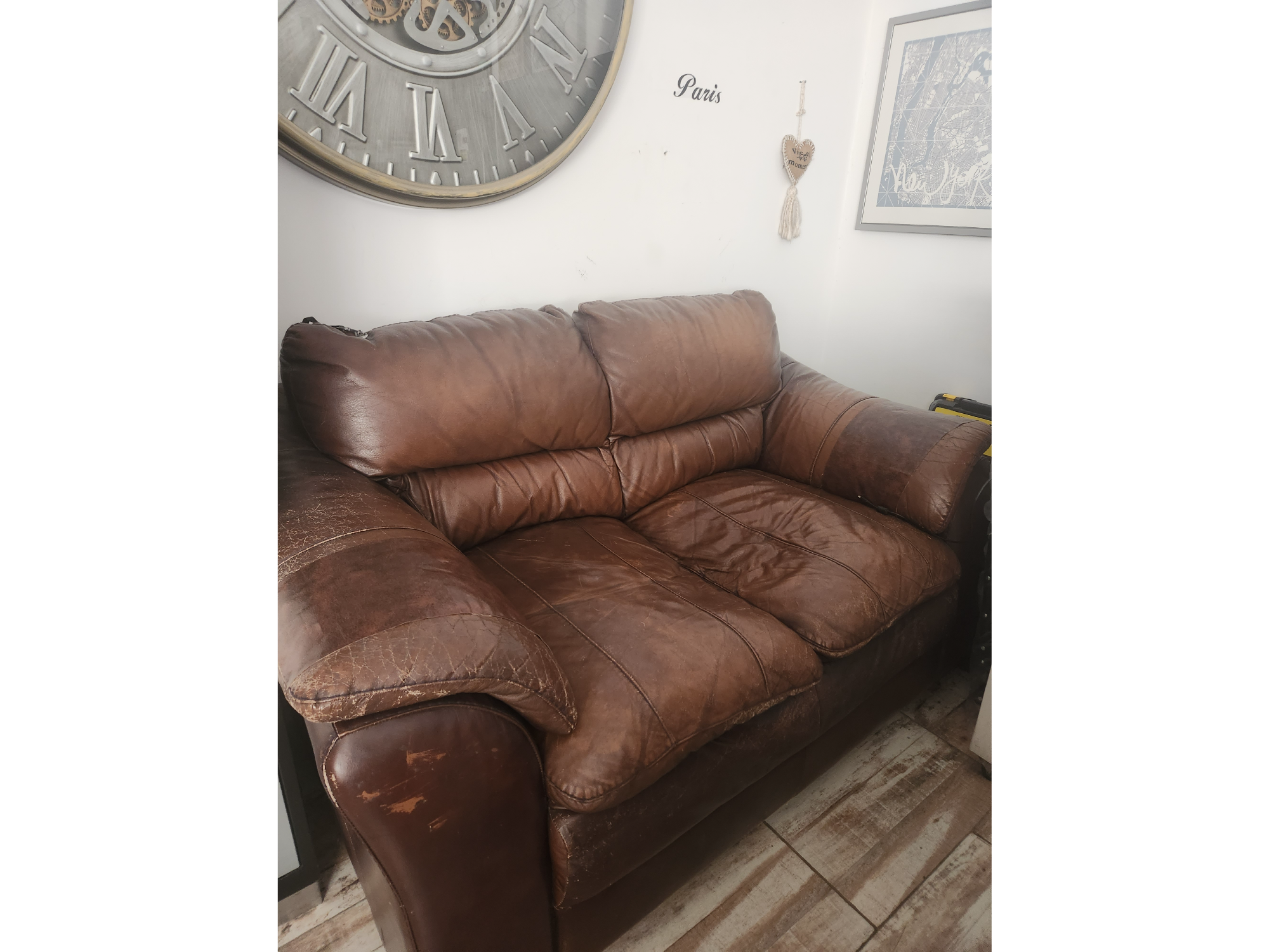 Sillon cuero vacuno usado Liquido 2 cuerpos