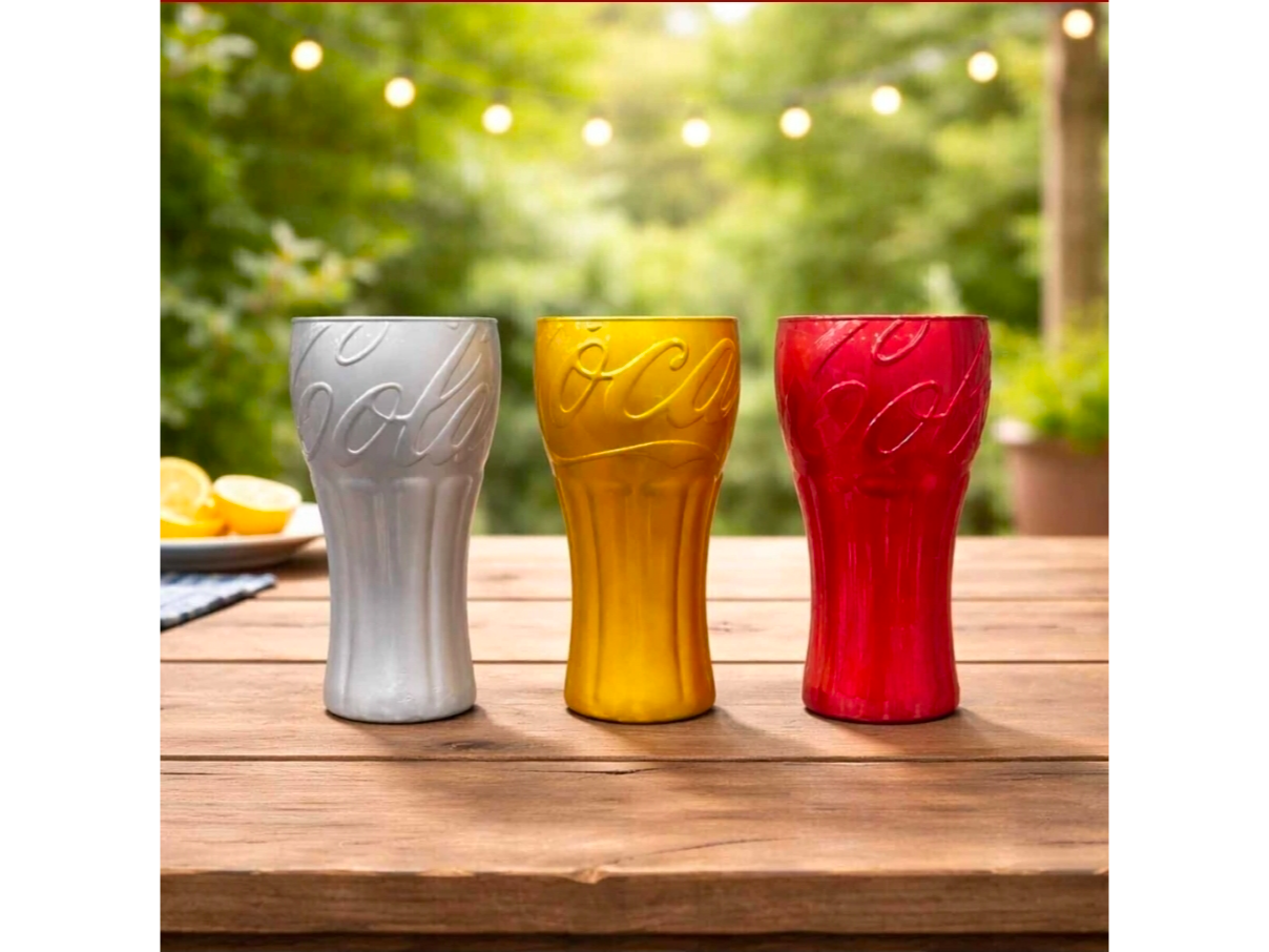 Vasos coca set x 3 colores