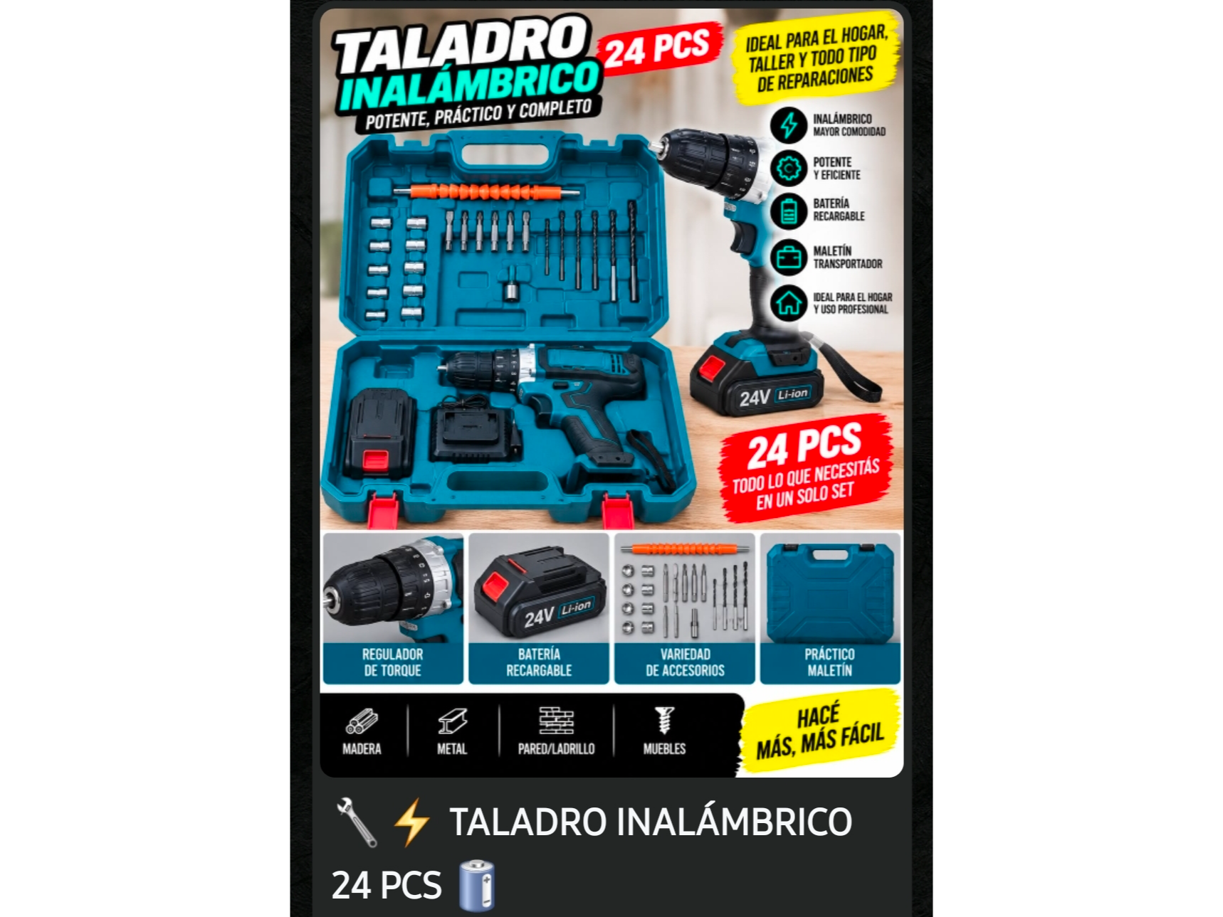 Taladro electronico 24 v