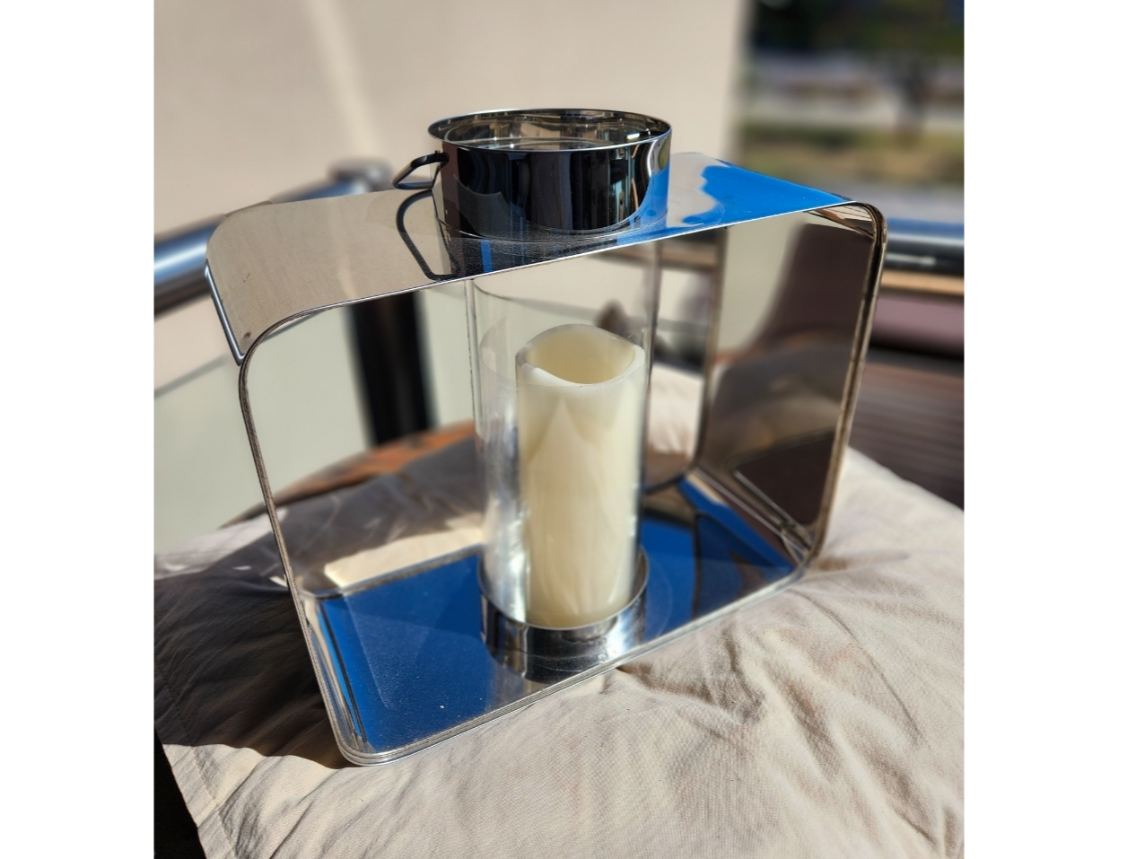 Fanal vela acero inox cuadrado