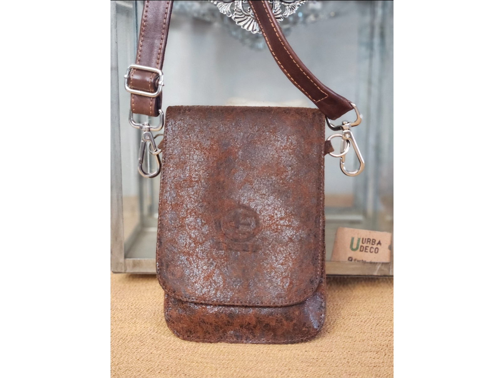 Porta celular cuero vacuno