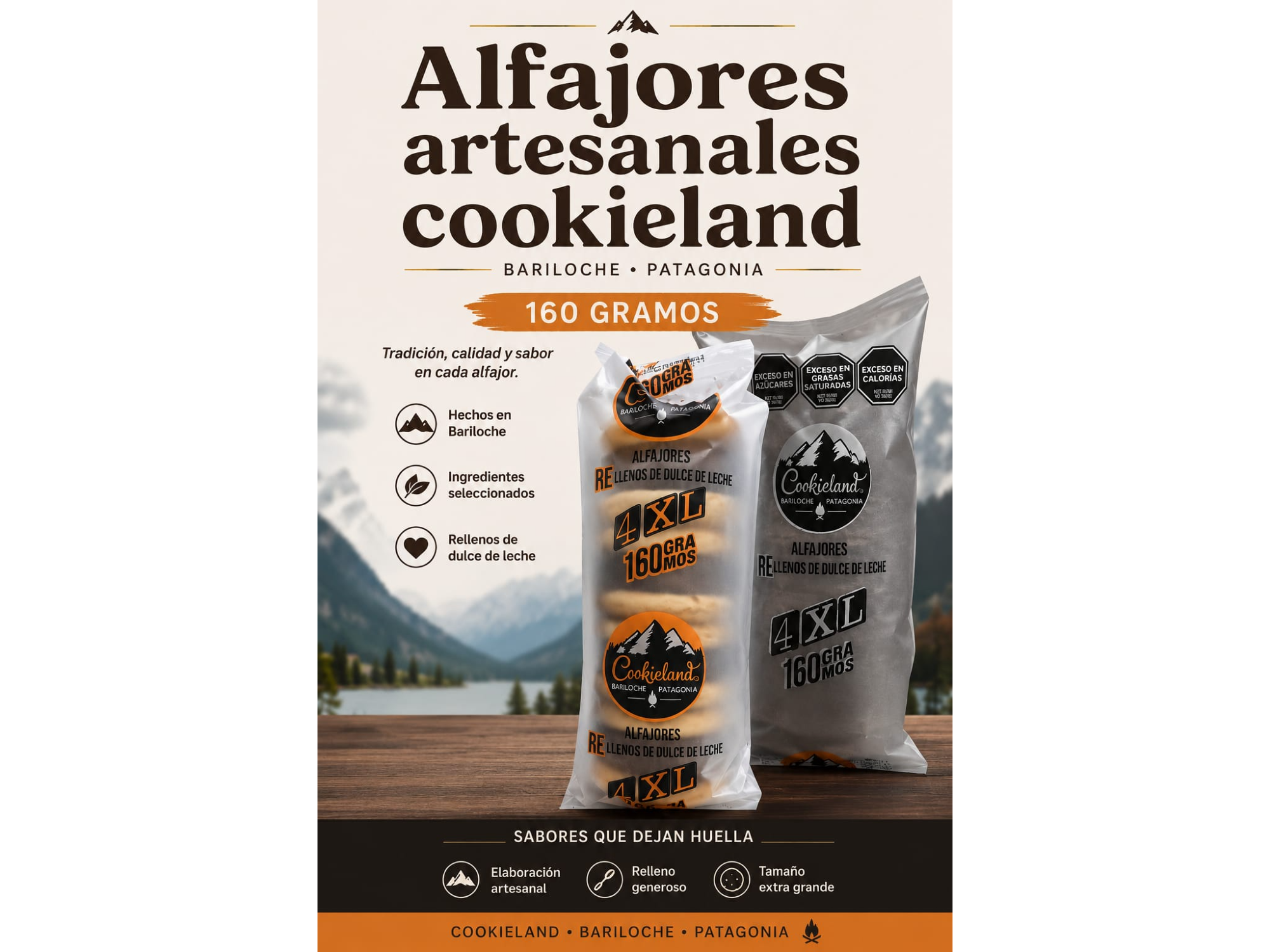 Alfajor de maicena ( Bandeja x 4 un ) - Cookieland