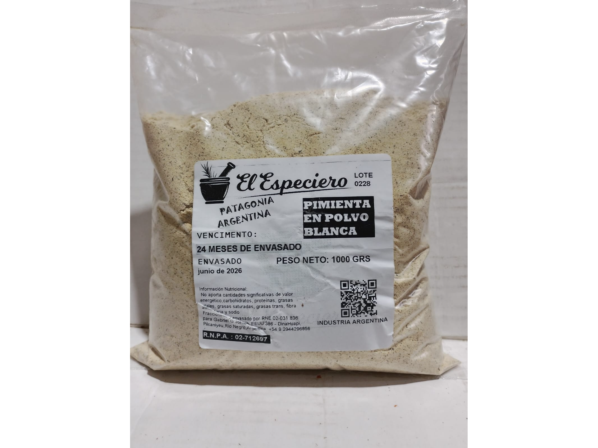 Pimienta BLANCA Molida ( 1kg ) - El Especiero