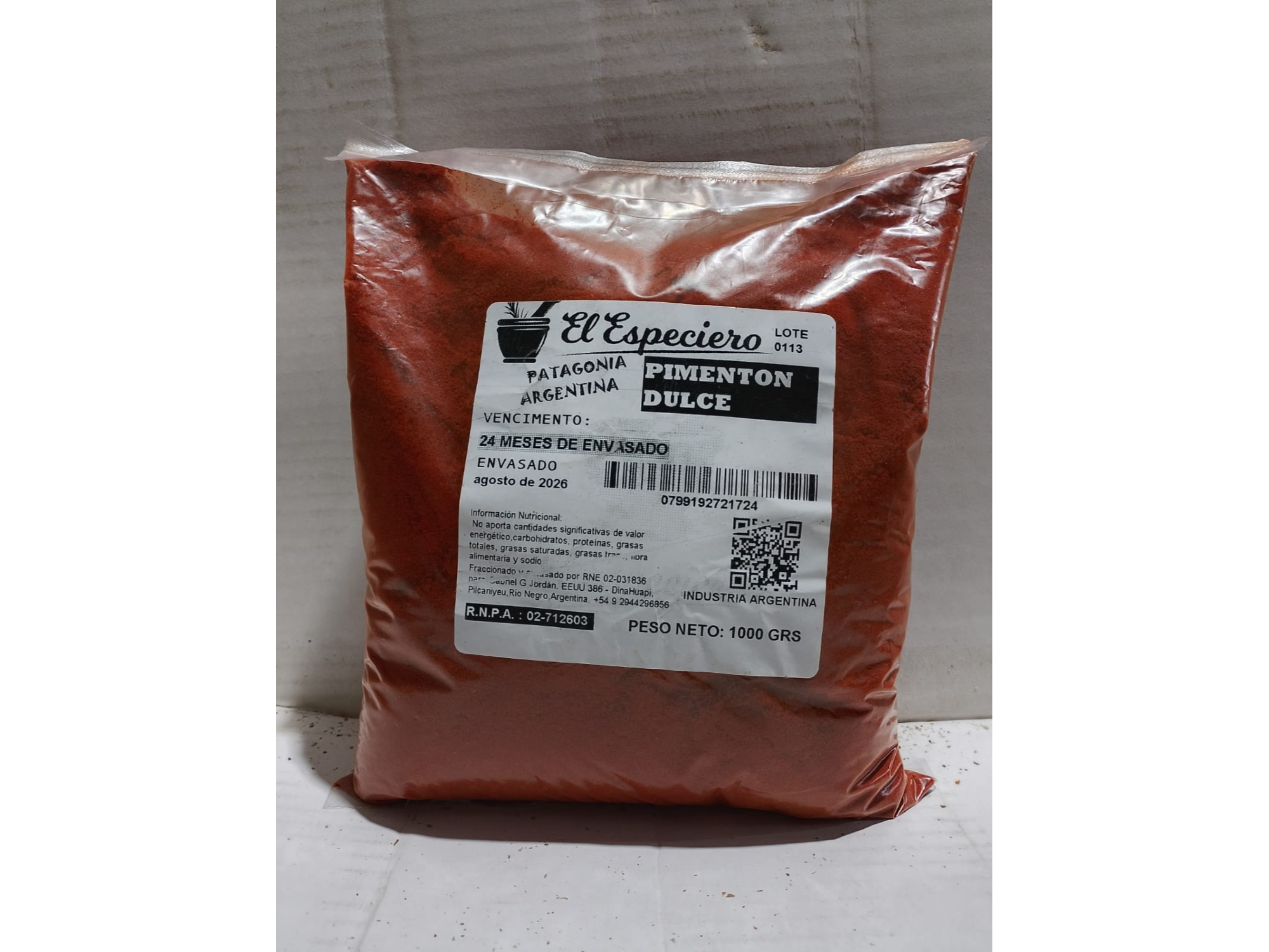 Pimentón Dulce ( 1kg ) - El Especiero