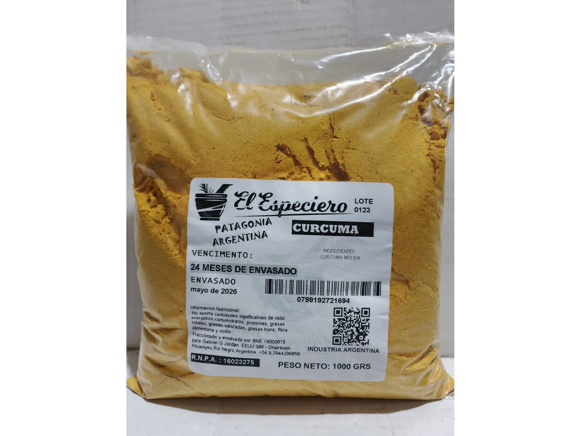 Cúrcuma ( 1kg ) - El Especiero