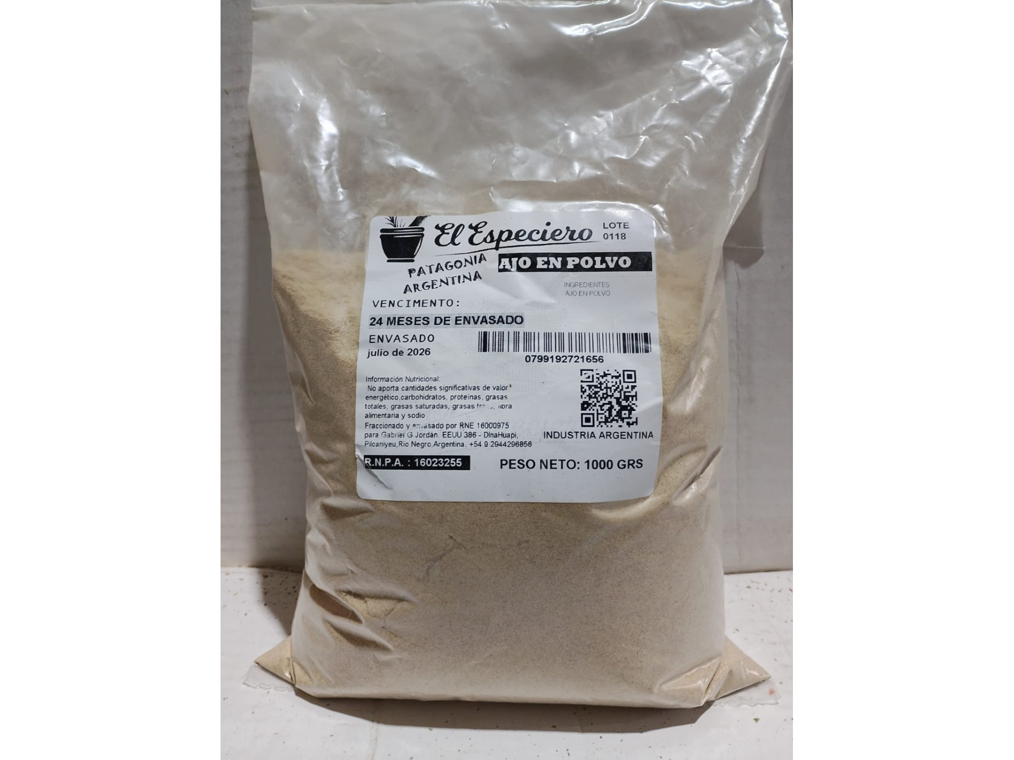 Ajo en Polvo ( 1kg ) - El Especiero