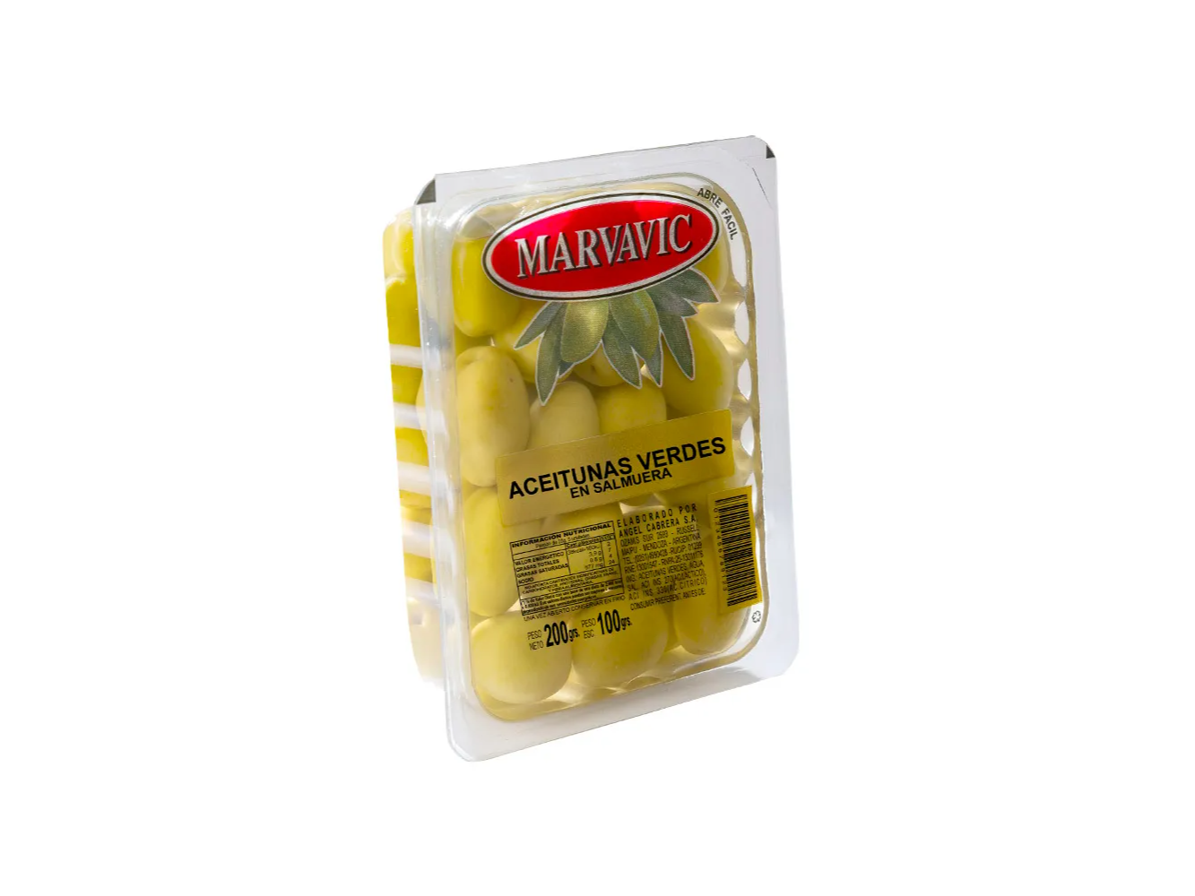 Aceituna Verde BANDEJA ( 1 x 100gr ) - Marvavic