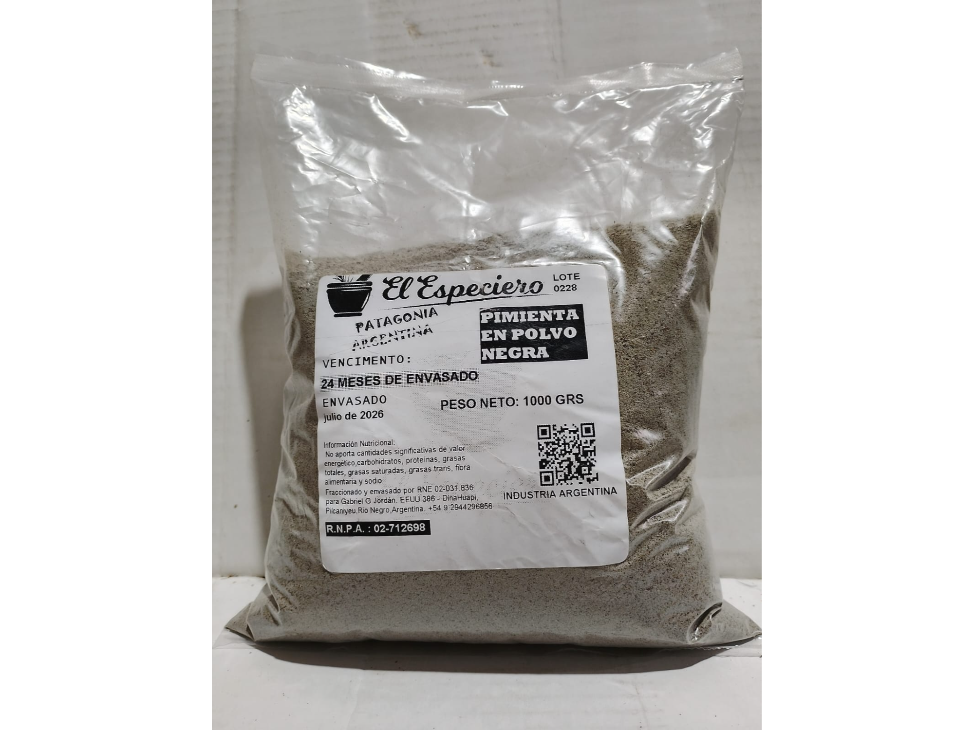 Pimienta NEGRA Molida ( 1kg ) - El Especiero