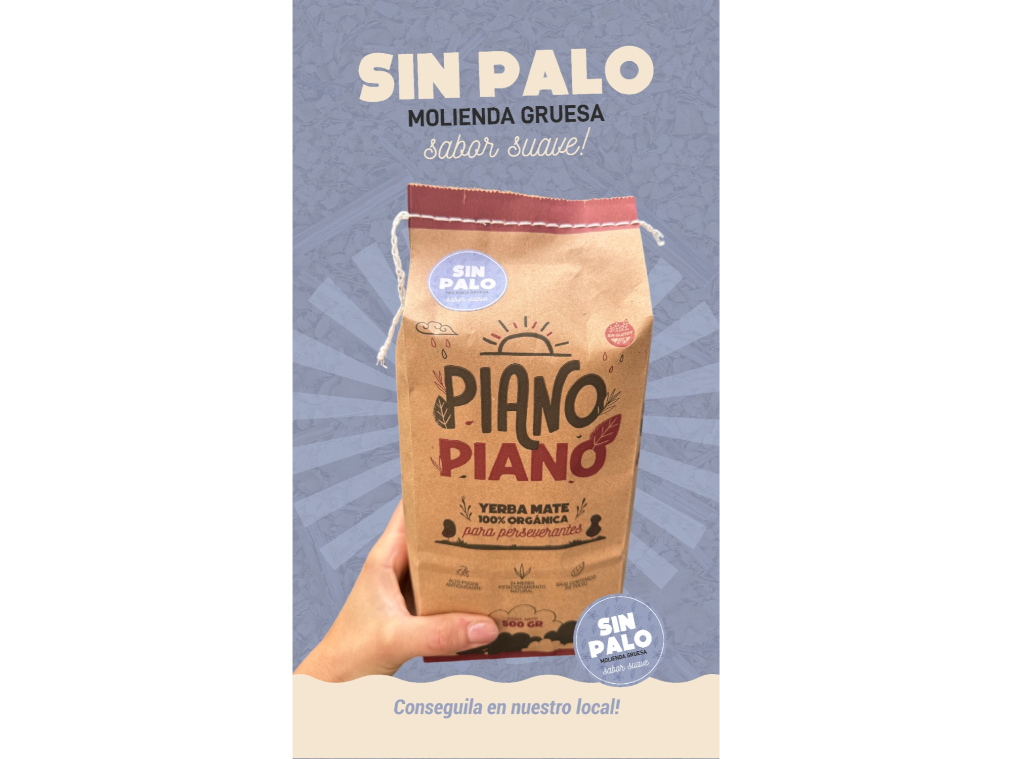 Yerba Orgánica Piano Piano sin palo