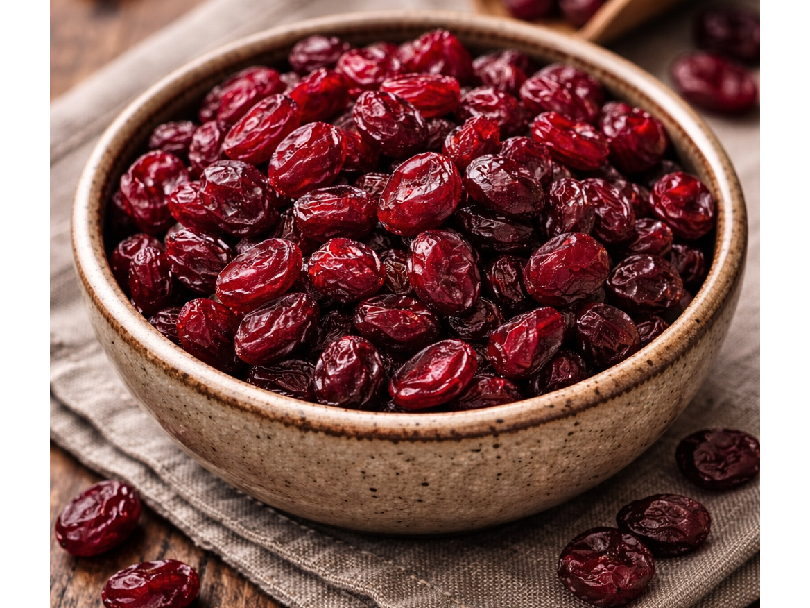 Arándanos rojos pasas