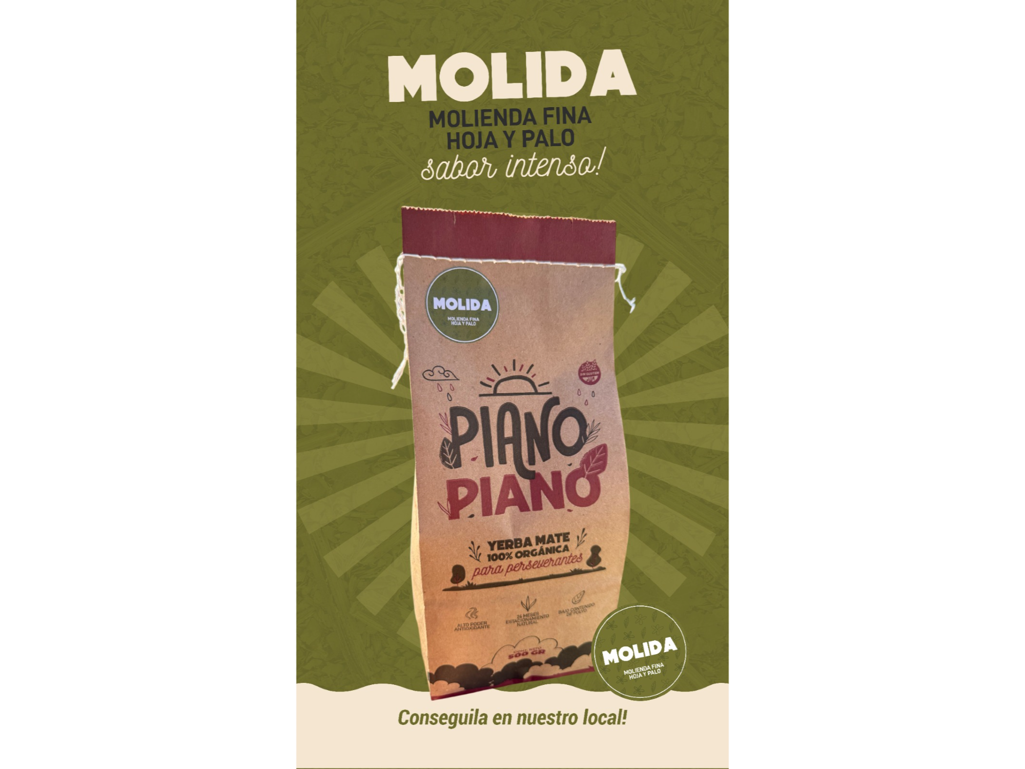 Yerba Orgánica Piano Piano molida
