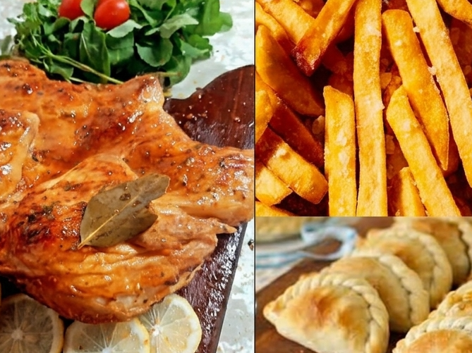 Pollo + Papas + 1 doc de empanadas de carne