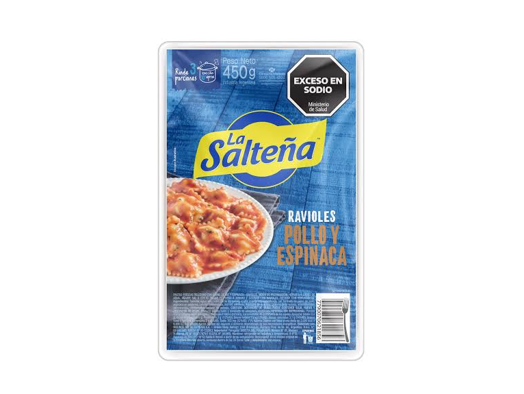 Ravioles pollo y espinaca La Salteña x 450 grs.