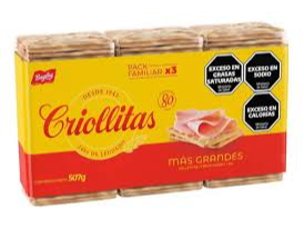 Galletita de agua más grande Criollitas x 507 grs.