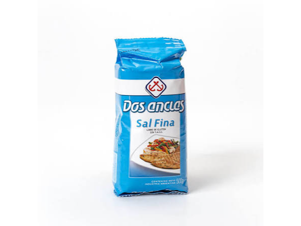 Sal fina paquete Dos Anclas x 500 grs.