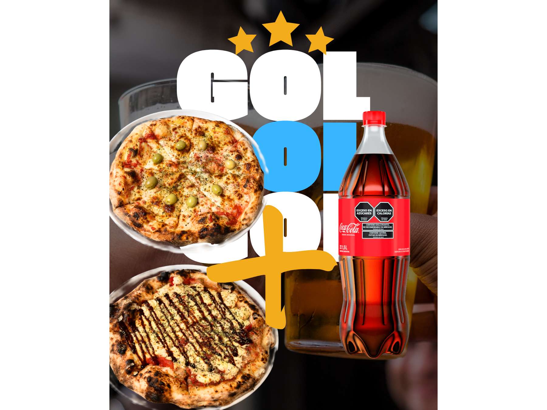 1 DE POLLO Y 1 MUZZA + 1 COCA 1.5lt