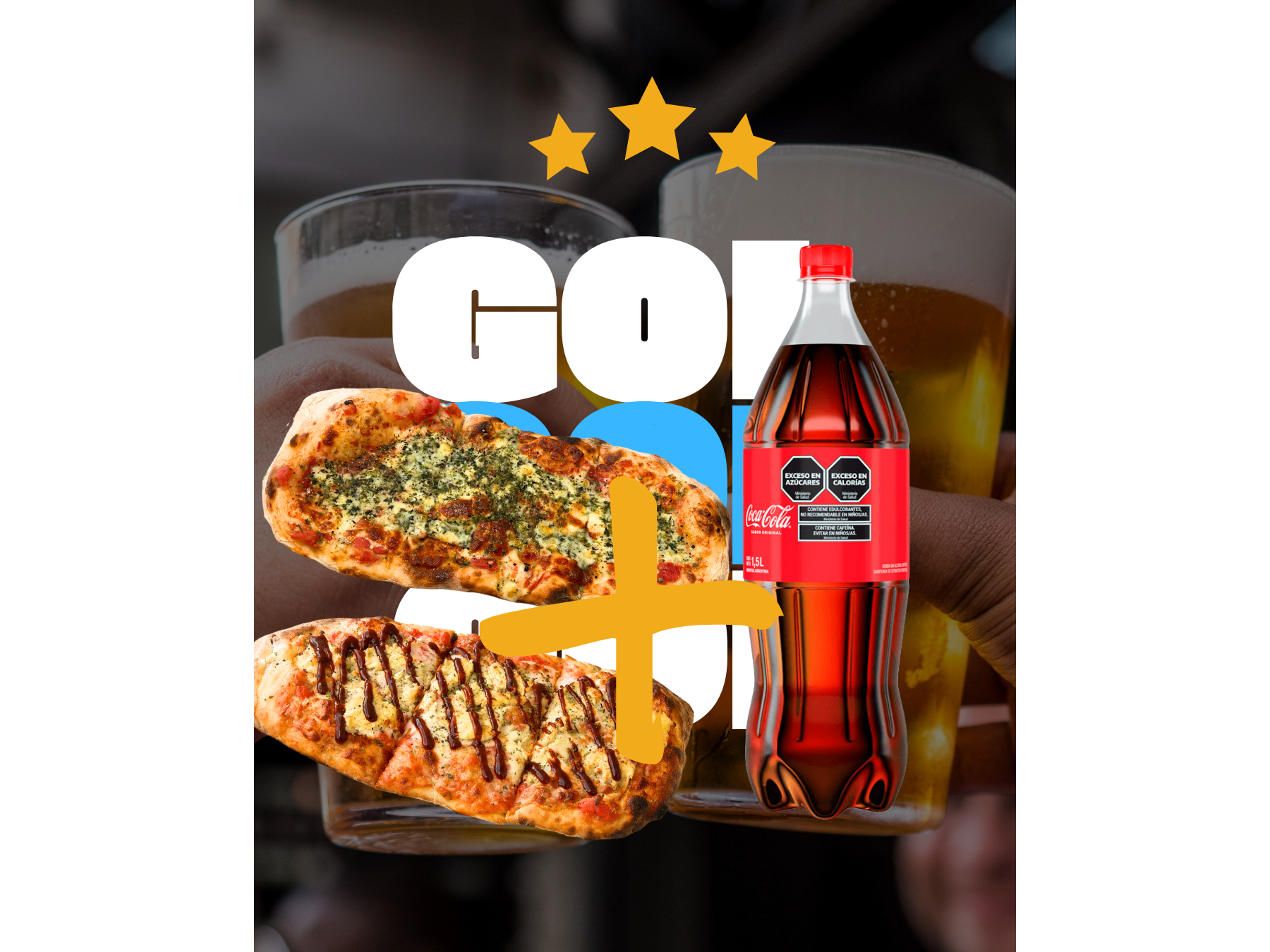 1 MUZZA INDIVIDUAL Y 1 POLLO INDIVIDUAL + 1 COCA  1.5lt