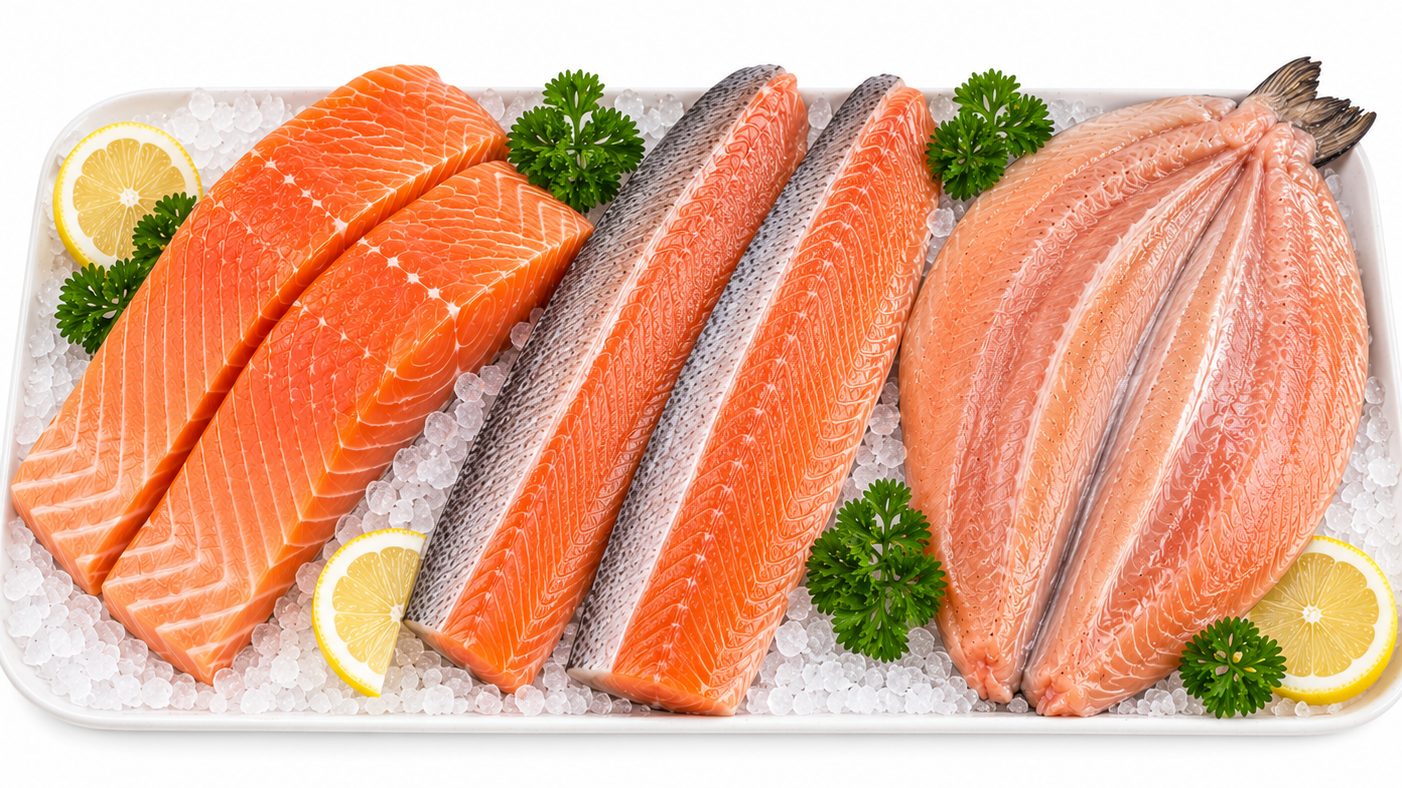 Salmón rosado y trucha