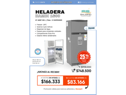 Heladera Bambi 330 Con Dispénser