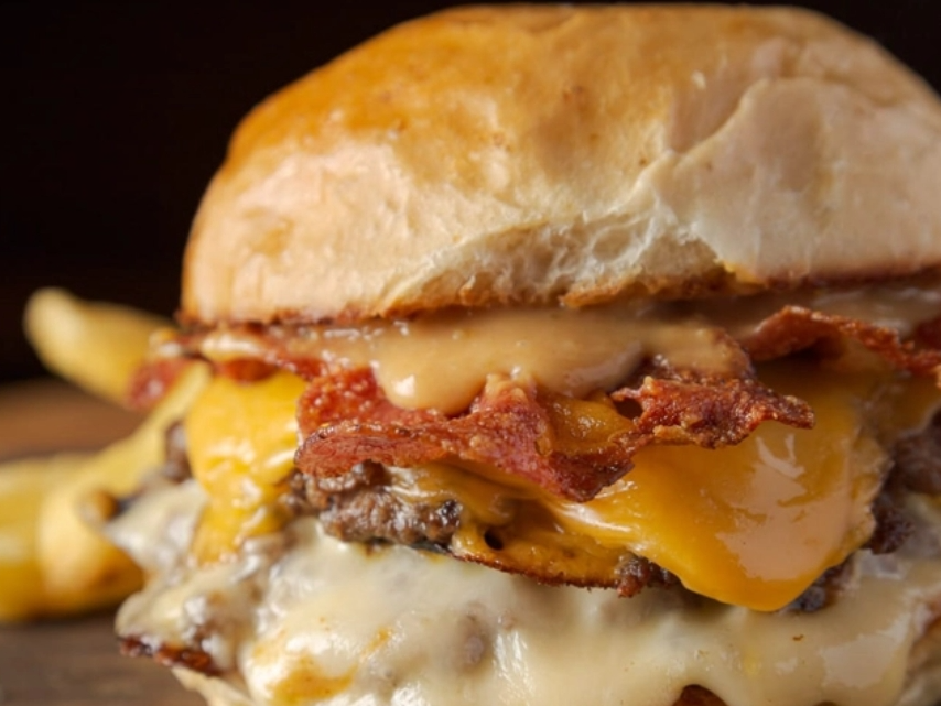 2 HAMBURGUESA DE LA CASA CON PAPAS