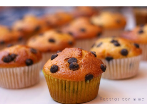 Muffins de Vainilla con chips de chocolate 