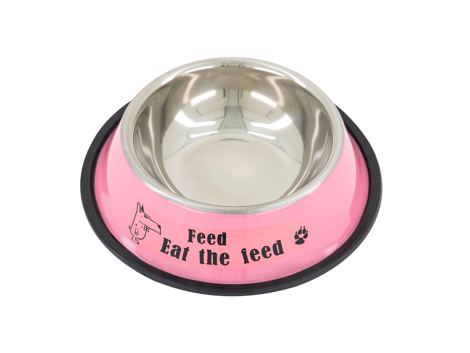 Plato Para Perro de Acero inoxidable De color 19 onzas ROSA