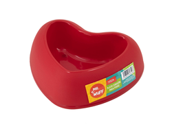 Plato Corazon Para Perro ROJO