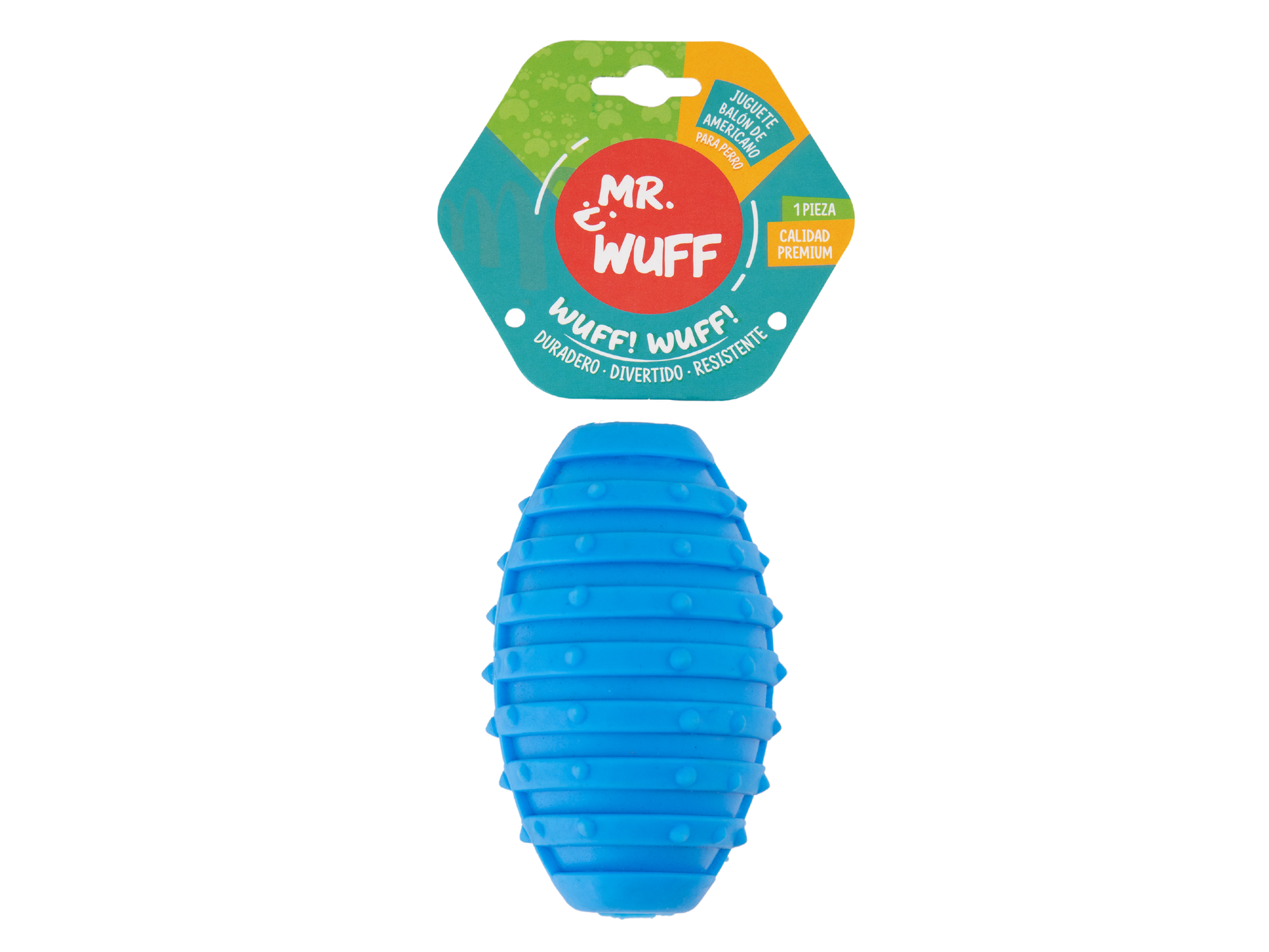 Juguete balon de americano para perro AZUL