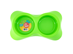 Plato doble para perro VERDE CHICO