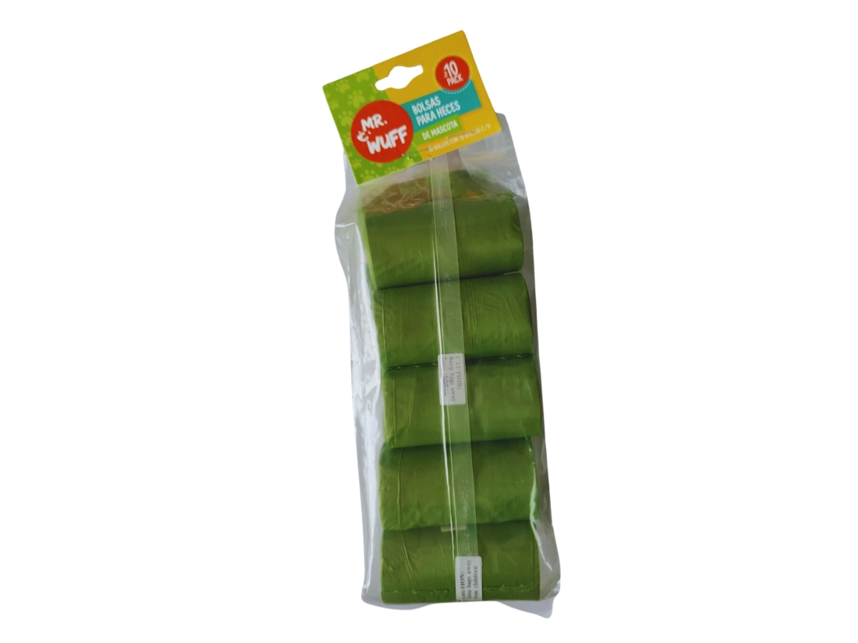 10 Bolsas Para heces para perro PACK 10 VERDE