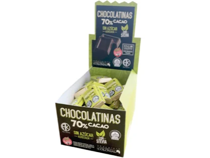 CHOCOLATINA 70% CON STEVIA - COLONIAL