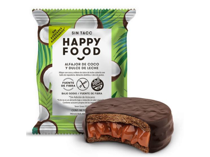 ALFAJOR - COCO Y DULCE DE LECHE SIN AZUCAR - HAPPY FOOD