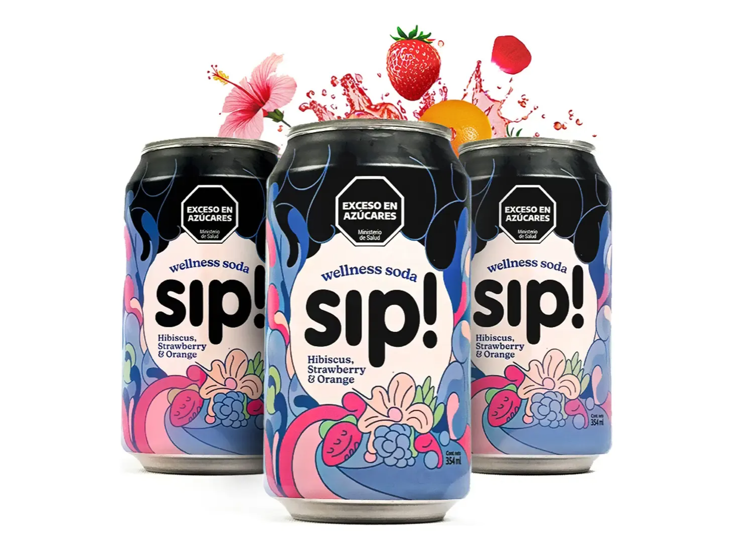 SODA HIBISCUS, FRUTILLA Y NARANJA