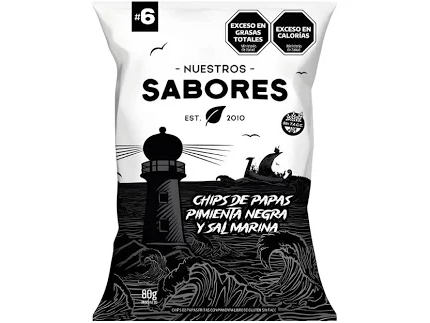 CHIPS DE PAPA, PIMIENTA NEGRA Y SAL MARINA  - NUESTRO SABORES